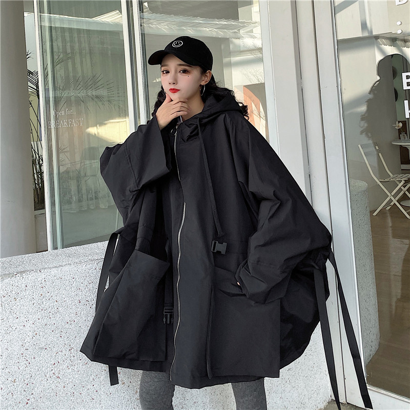 レインウェア ゆったりオーバーサイズフード付き防水レインジャケット