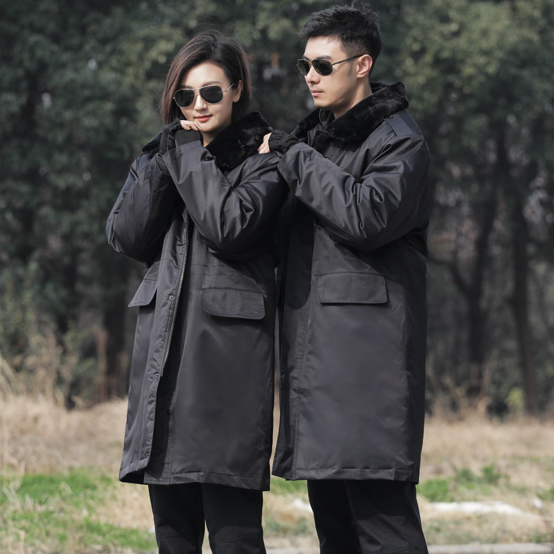 レインウェア 防寒ファー襟付きロング丈レインジャケット