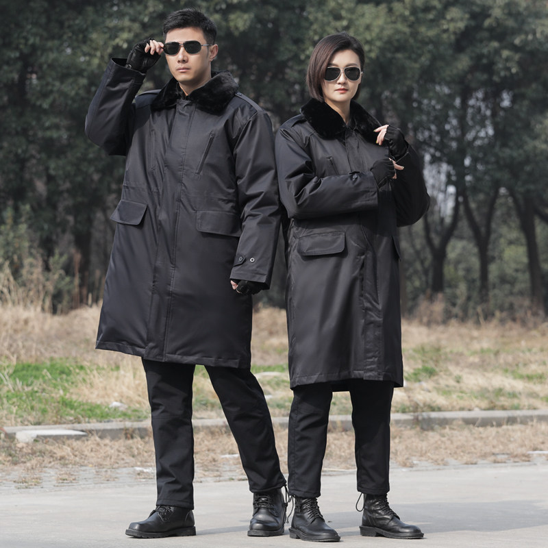 レインウェア 防寒ファー襟付きロング丈レインジャケット