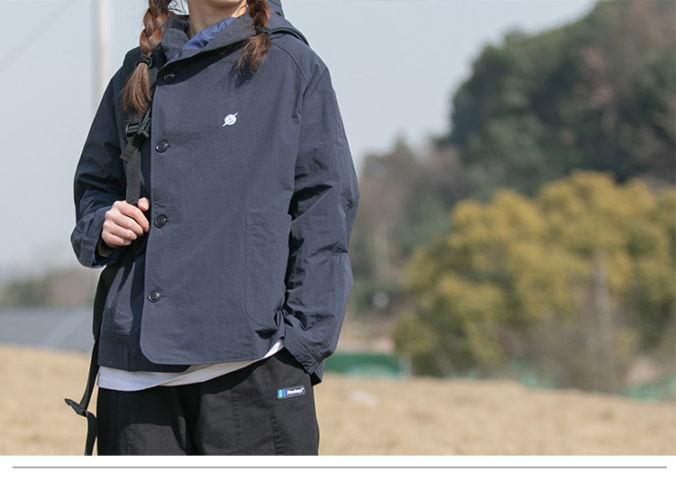 レインウェア アウトドア機能性フード付きレインジャケット