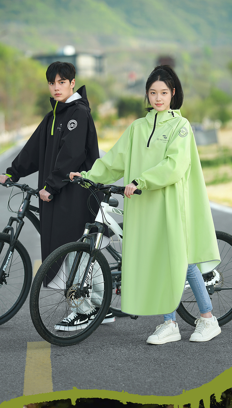 レインウェア 自転車用高襟防水ジャケット