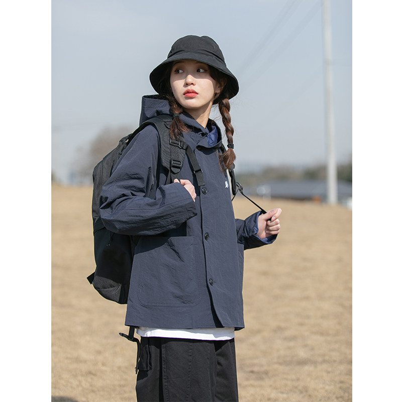 レインウェア アウトドア機能性フード付きレインジャケット