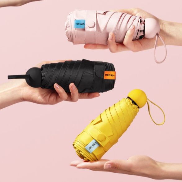 折りたたみ傘 カプセル型超軽量五段折りたたみ日傘