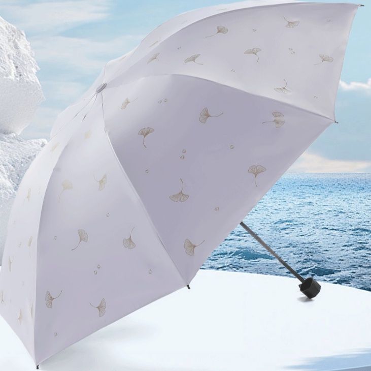 折りたたみ傘 銀杏刺繍柄遮光加工折りたたみ傘