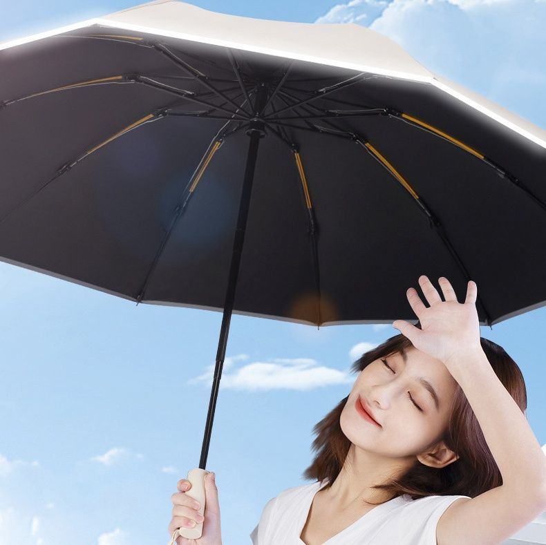 折りたたみ傘 遮光率99.9%加厚黒塗層折りたたみ日傘