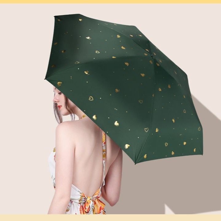 折りたたみ傘 ハート柄刺繍の軽量コンパクト晴雨兼用折りたたみ傘