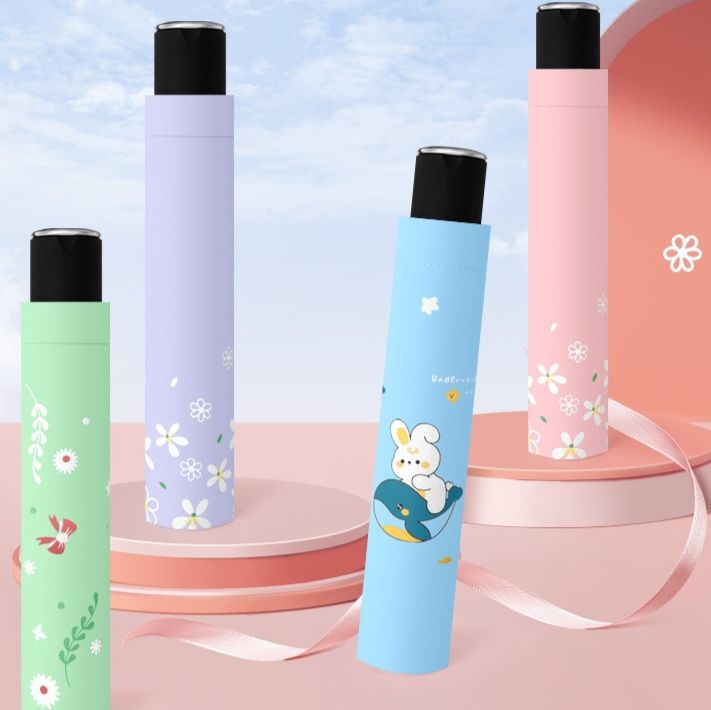 折りたたみ傘 小花柄舞う大判遮光遮熱折りたたみ傘