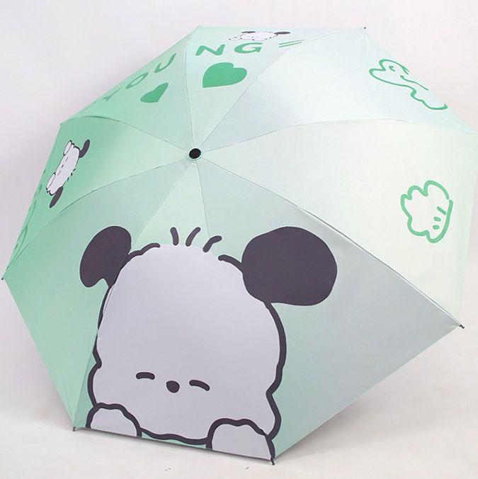 折りたたみ傘 可愛い子犬プリント晴雨兼用折りたたみ傘