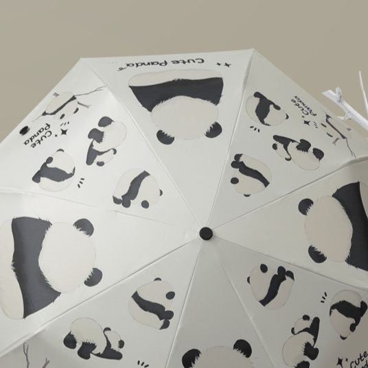 折りたたみ傘 愛らしいパンダ柄の晴雨兼用折りたたみ傘