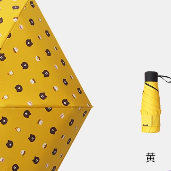 折りたたみ傘 可愛い熊さん柄の超軽量折りたたみ傘　コンパクト設計