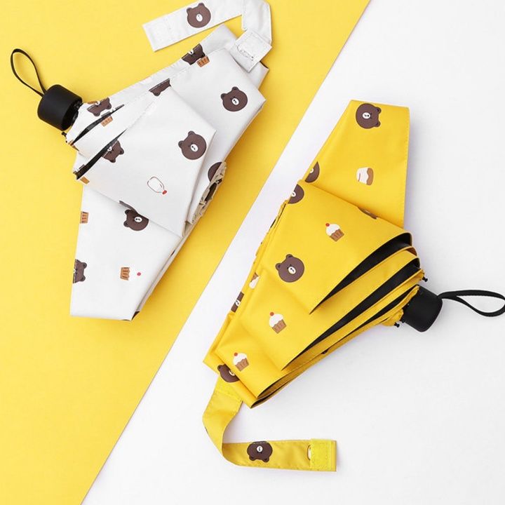 折りたたみ傘 可愛い熊さん柄の超軽量折りたたみ傘　コンパクト設計