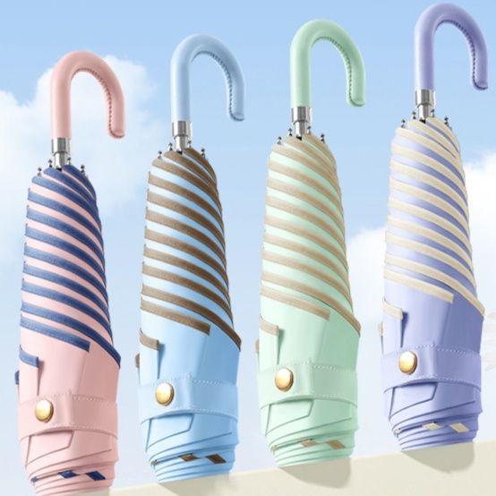 折りたたみ傘 花柄ストライプ柄晴雨兼用折りたたみ傘　コンパクト設計