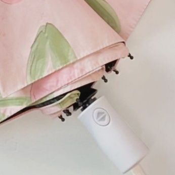 折りたたみ傘 優雅な花柄チューリップ模様の折りたたみ傘　レディース