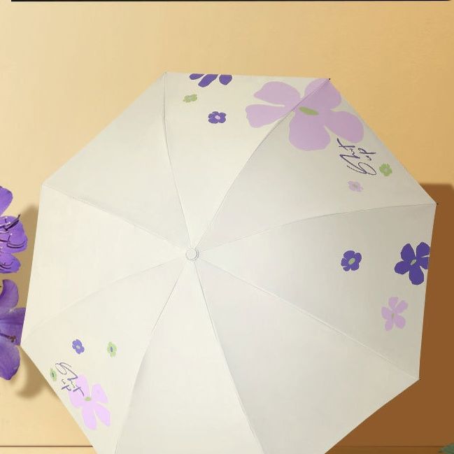 折りたたみ傘 花柄刺繍軽量三段式晴雨兼用折りたたみ傘
