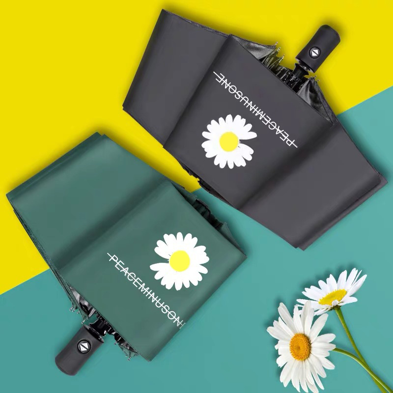 折りたたみ傘 白い花のワンポイント晴雨兼用折りたたみ傘