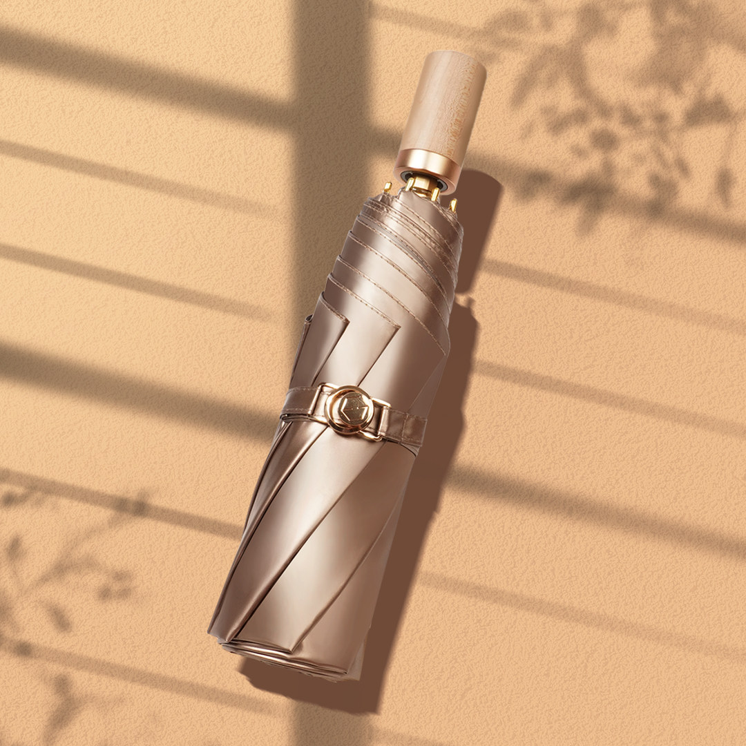 折りたたみ傘 上品な金具装飾が映える晴雨兼用