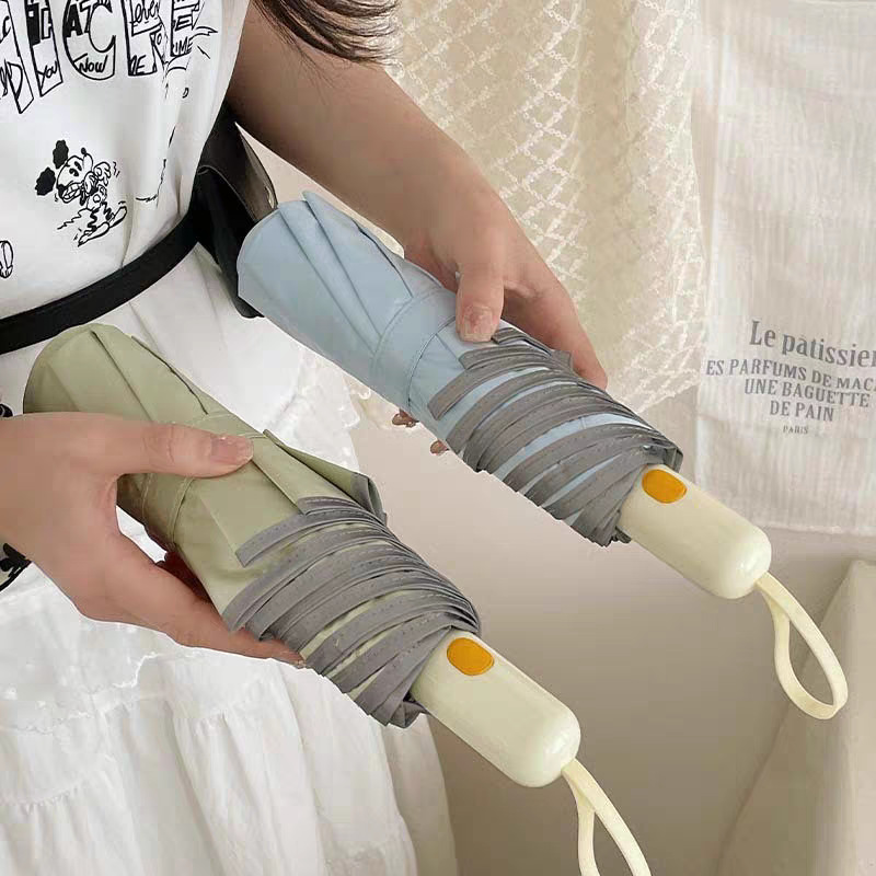 折りたたみ傘 可愛いリボン付き配色切替折りたたみ傘