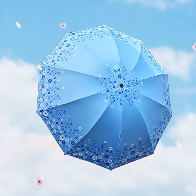 折りたたみ傘 小花柄グラデーション晴雨兼用折りたたみ傘