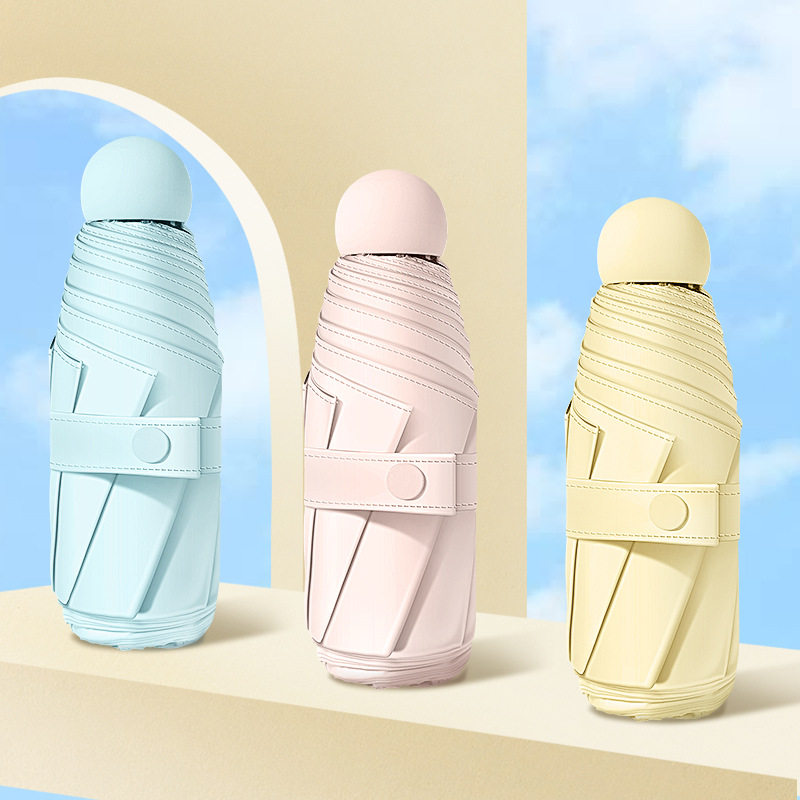 折りたたみ傘 丸型持ち手カプセル型折りたたみ傘