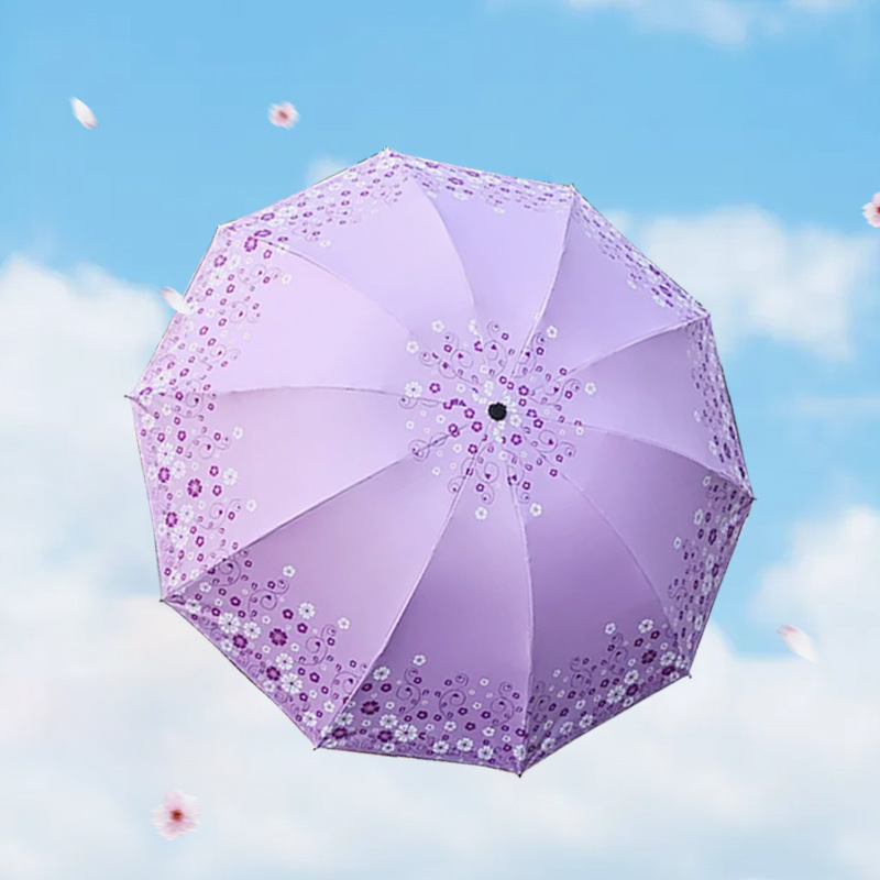 折りたたみ傘 小花柄グラデーション晴雨兼用折りたたみ傘