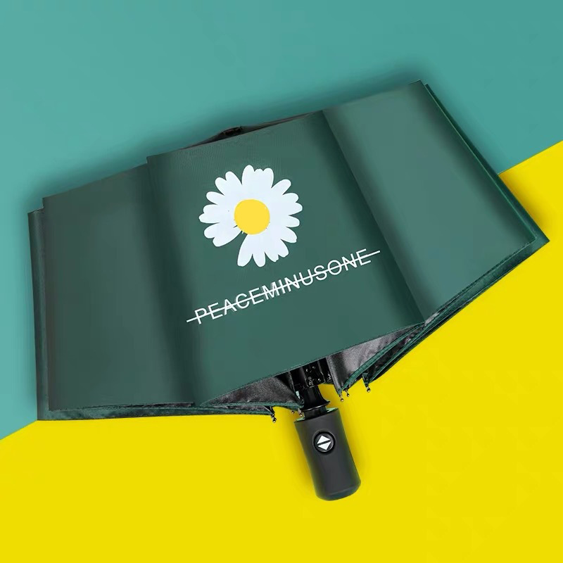 折りたたみ傘 白い花のワンポイント晴雨兼用折りたたみ傘