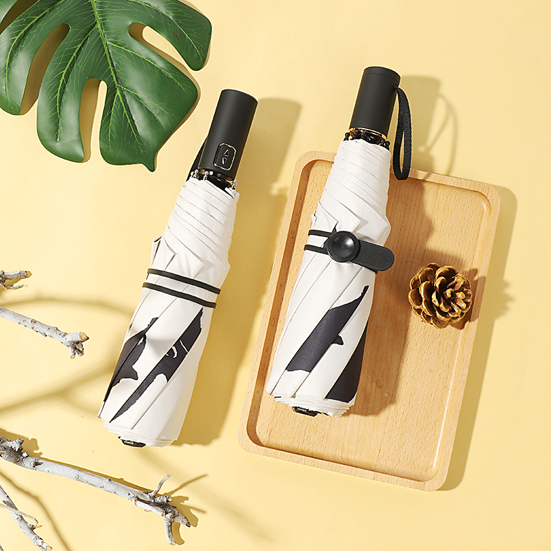 折りたたみ傘 水墨画風猫柄デザイン晴雨兼用折りたたみ傘