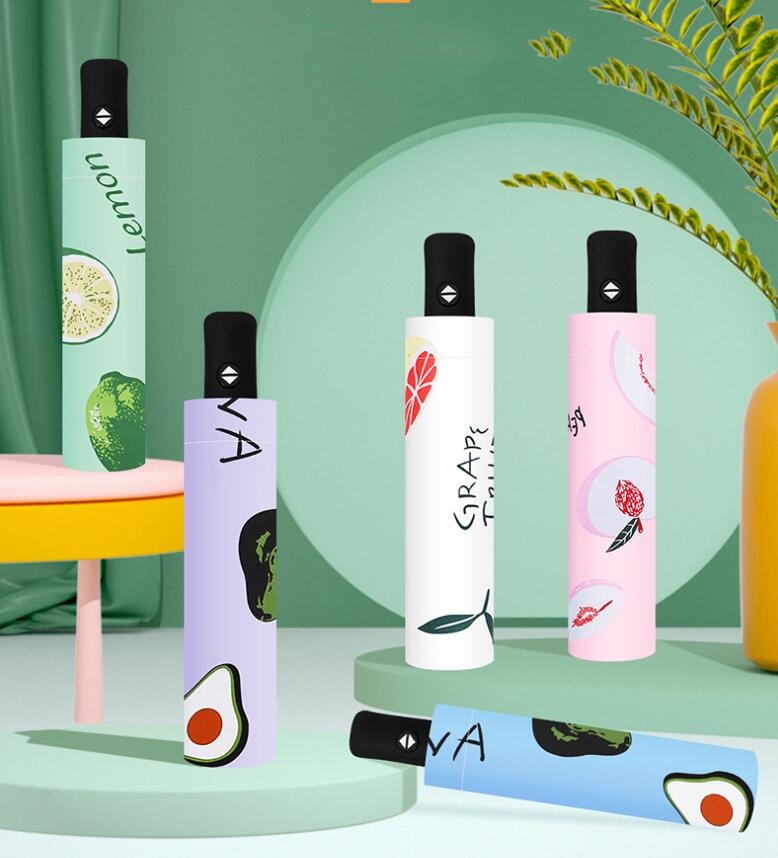 折りたたみ傘 果物柄晴雨兼用日傘 軽量自動開閉 紫外線遮光折りたたみ