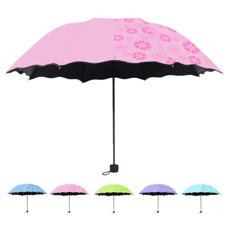 折りたたみ傘 花柄刺繍スカラップ縁取り晴雨兼用折りたたみ傘