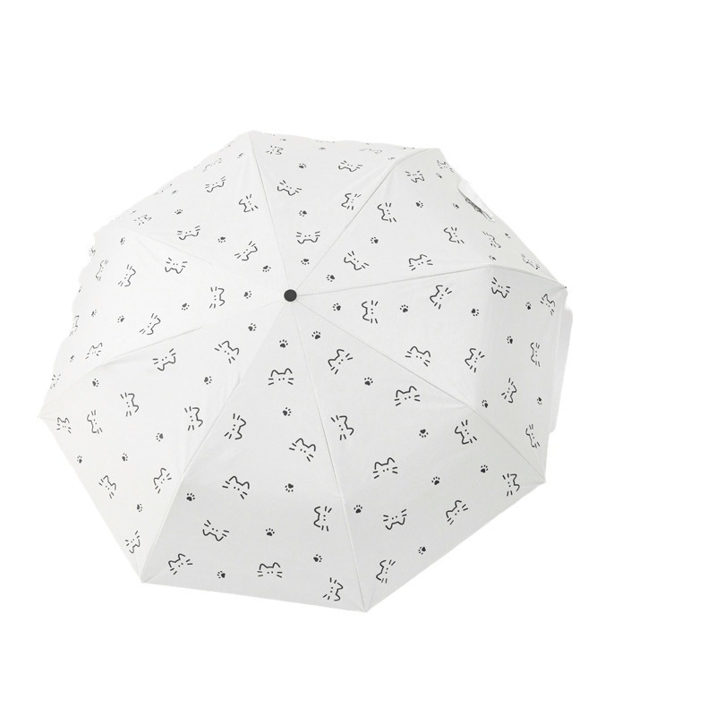 折りたたみ傘 猫と肉球柄の自動開閉式折りたたみ傘