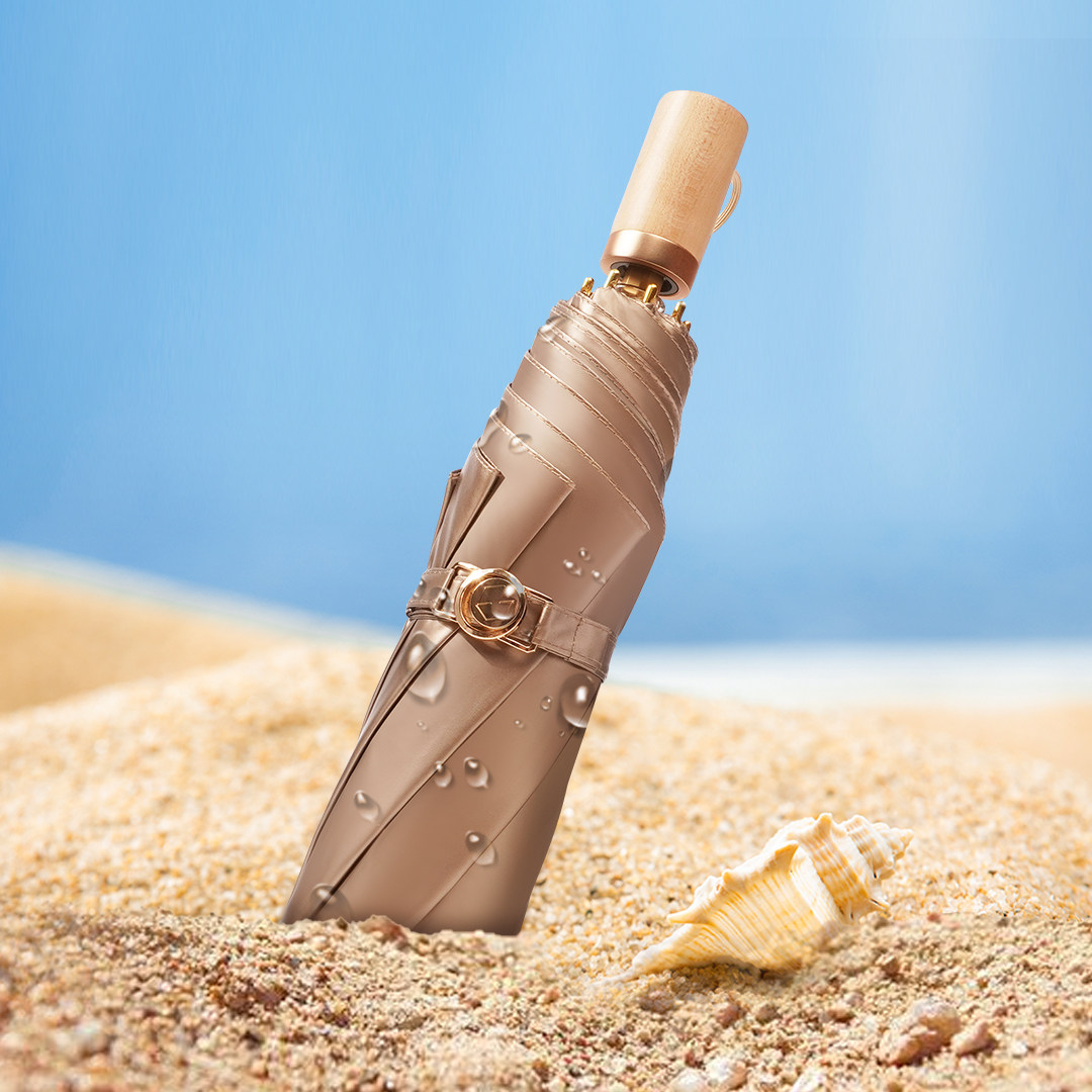 折りたたみ傘 上品な金具装飾が映える晴雨兼用