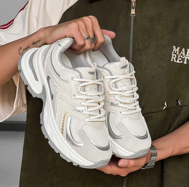 厚底メッシュランニングシューズ男性用運動靴