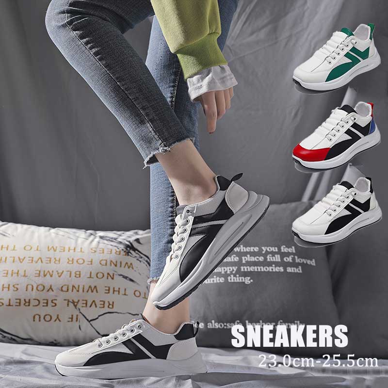 新作レディース弾力ランニングシューズ紐靴