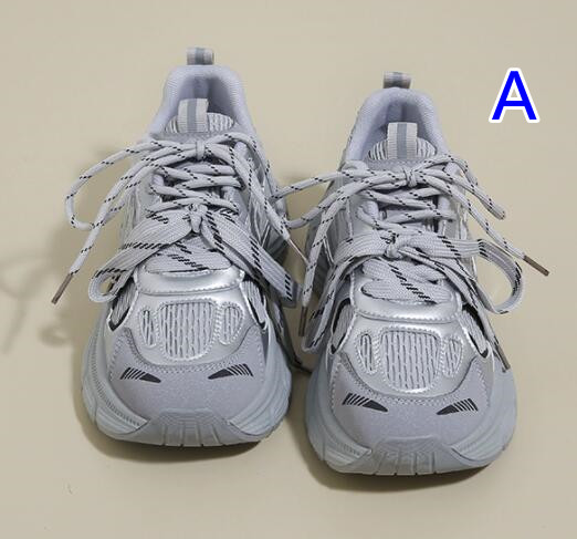 レディース厚底ランニングシューズ白赤