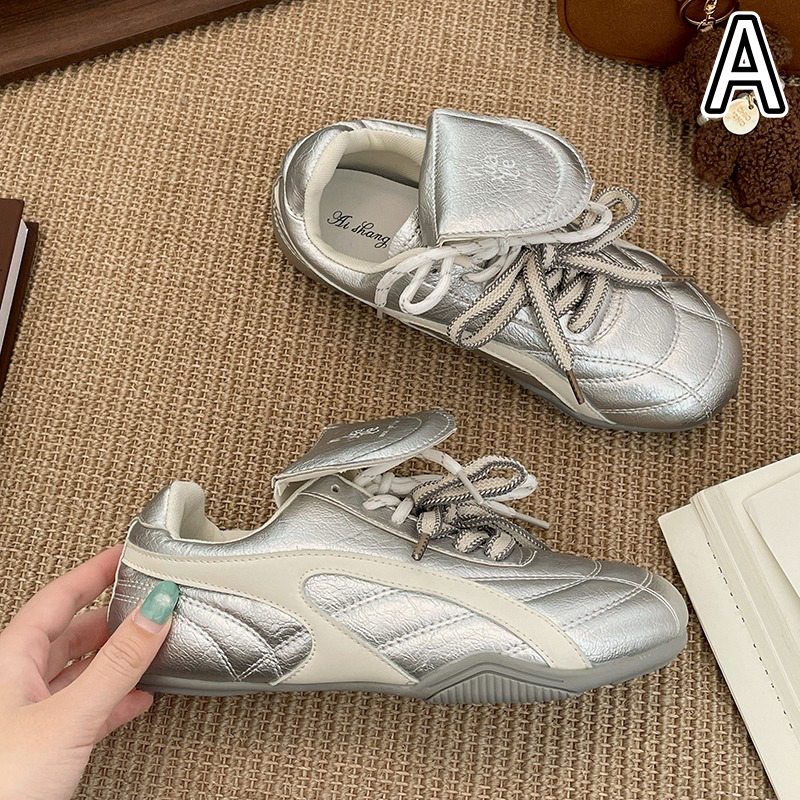 軽量レディースランニングシューズ シルバー