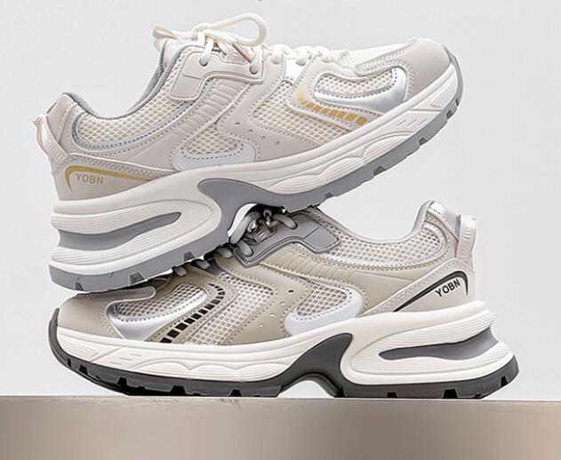 厚底メッシュランニングシューズ男性用運動靴