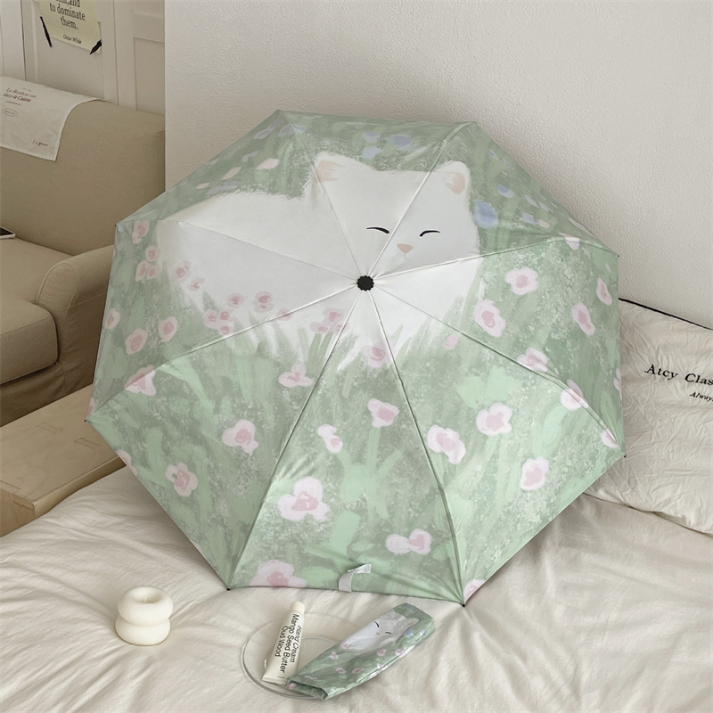 晴雨兼用日傘 三段折りたたみ 紫外線対策 軽量 花柄