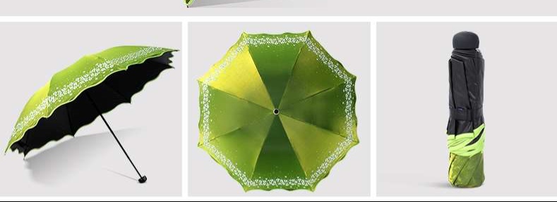 花柄刺繍入り遮光折りたたみ日傘