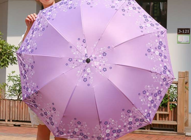 日傘 花柄デザイン 晴雨兼用折りたたみ傘