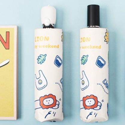 おしゃれ日傘笑顔と動物の可愛いイラスト