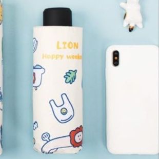 おしゃれ日傘笑顔と動物の可愛いイラスト