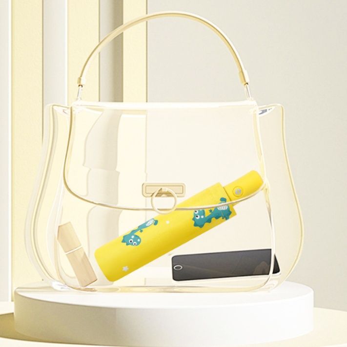 おしゃれ日傘笑顔のひよこ柄晴雨兼用折りたたみ傘