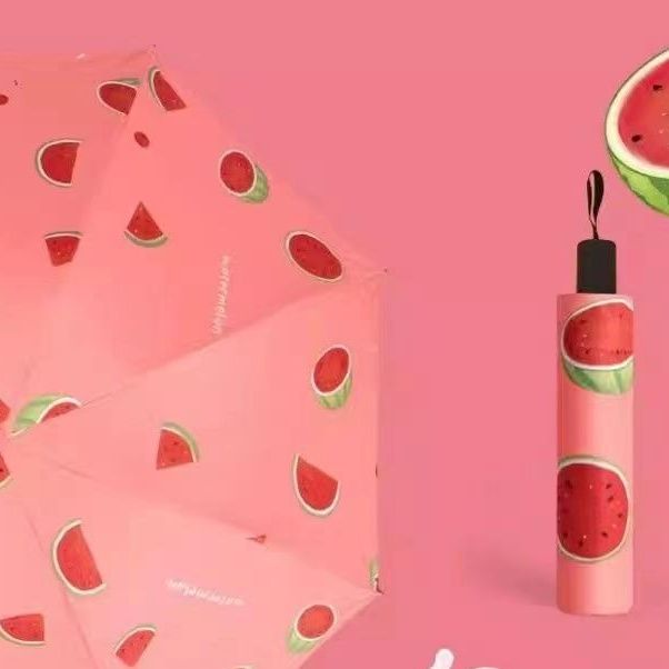 おしゃれ日傘果物モチーフ柄折りたたみ日傘