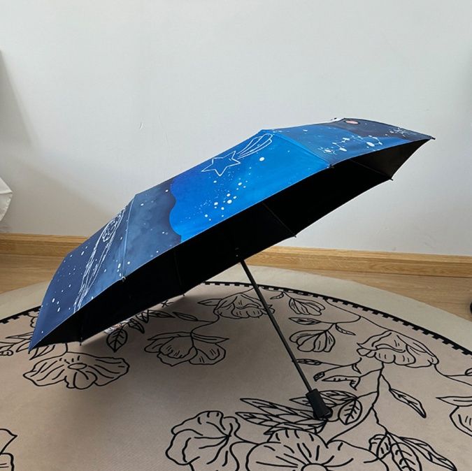 日傘おしゃれ宇宙飛行士柄折りたたみ
