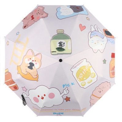 愛らしい猫仲間集合柄折りたたみ日傘