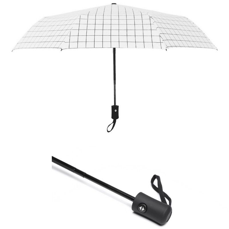 晴雨兼用日傘 自動開閉 折りたたみ 格子柄 男女兼用