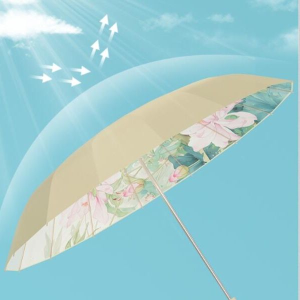 花柄晴雨兼用日傘 軽量折りたたみ 紫外線カット遮光