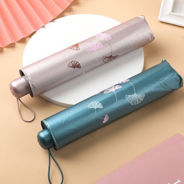 日傘 花柄刺繍の晴雨兼用折りたたみ日傘