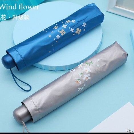 日傘 花柄刺繍の晴雨兼用折りたたみ日傘