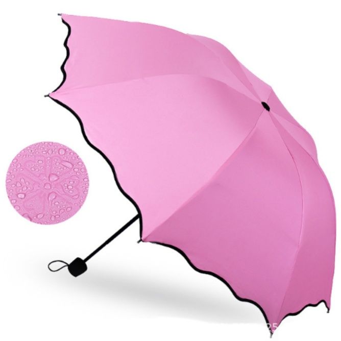 日傘 遇水開花 荷葉縁フラワー柄晴雨兼用　おしゃれ日傘