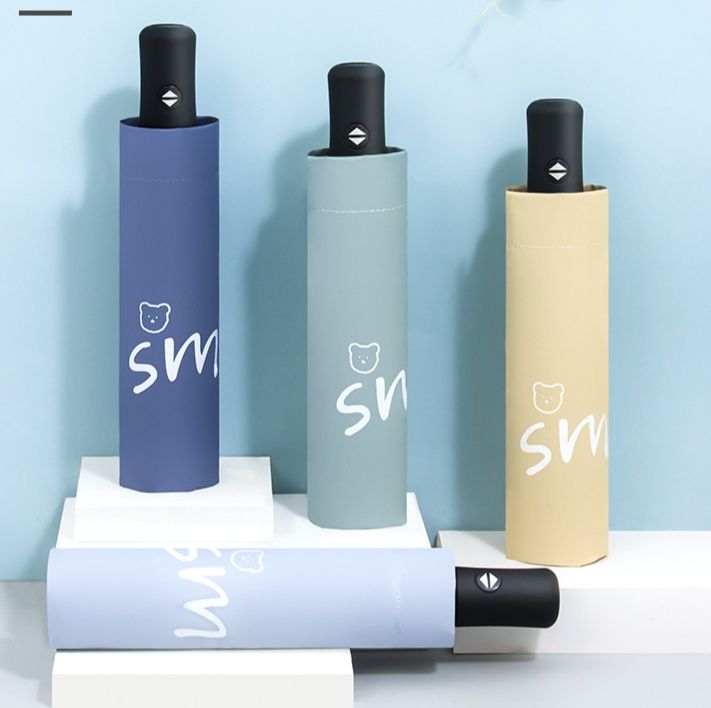 日傘 くま柄自動開閉式折りたたみ　晴雨兼用日傘